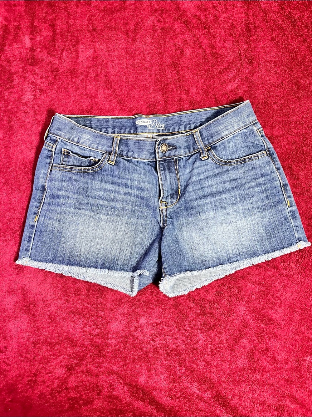 Old Navy Blue Denim Frayed Hem Women's Shorts